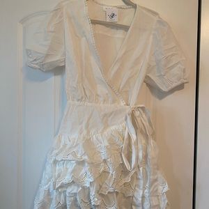 White eyelet mini dress